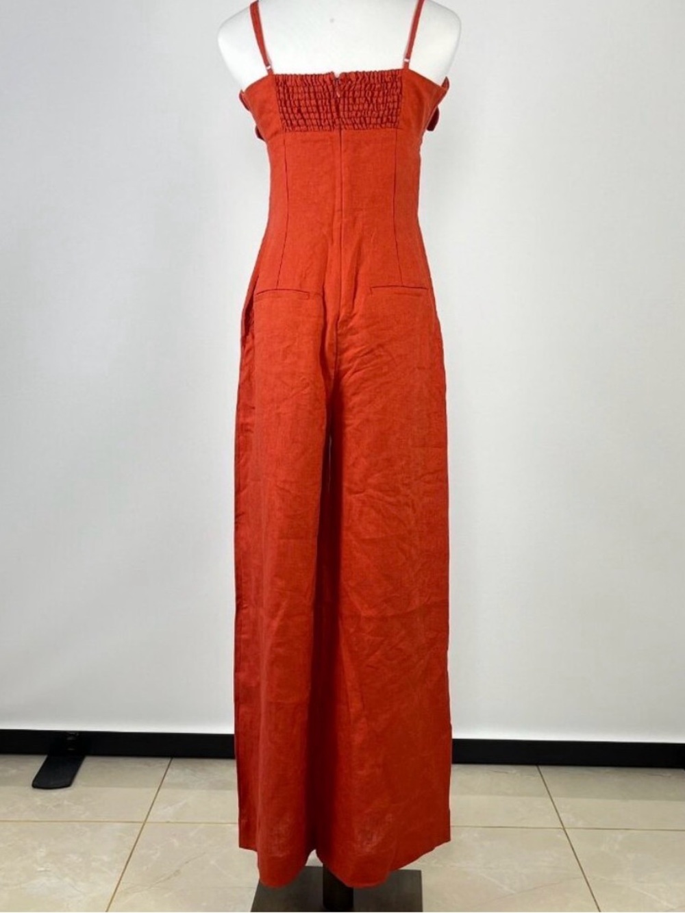 FARM Rio Red Ruffled Bust Wide-Leg Jumpsuit - Picture 8 of 11